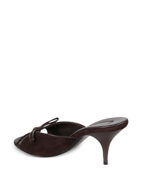Miu Miu bow heeled sandals - Brown