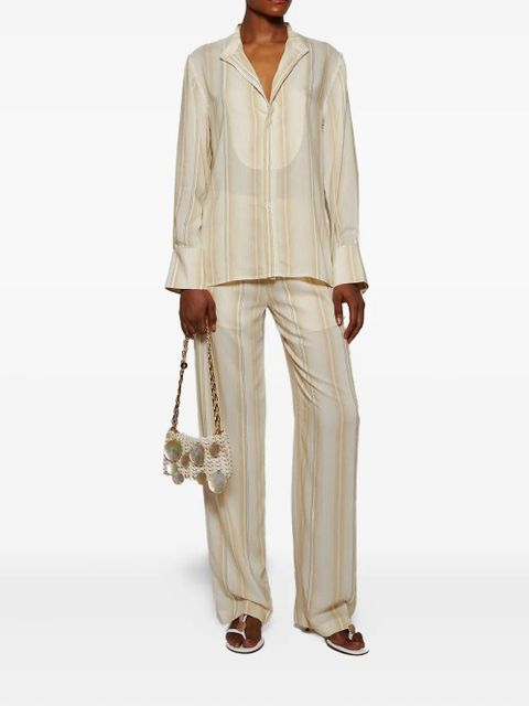 Victoria Beckham stripe long-sleeve shirt - Neutrals
