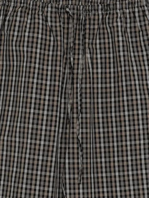 Róhe drawstring checked trousers - Black