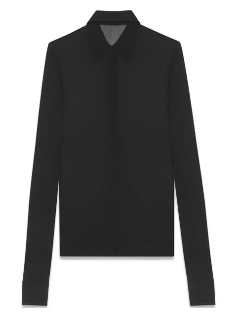 Saint Laurent spread-collar long-sleeve shirt - Black - zdjęcie produktu nr 2