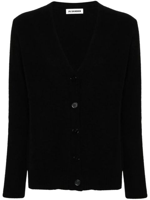 Jil Sander logo-engraved-buttons wool cardigan - Black - zdjęcie produktu nr 1