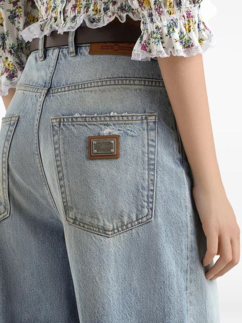 Dolce & Gabbana distressed wide-leg jeans - Blue