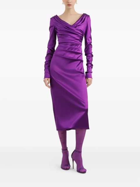Dolce & Gabbana DNA draped midi dress - Purple