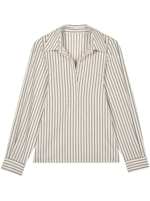 Ba&Sh Felicia striped cotton-blend shirt - Black - zdjęcie produktu nr 1
