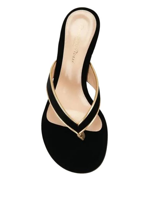 Gianvito Rossi thong stiletto mules - Black