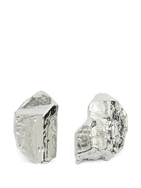 MM6 Maison Margiela rock-shaped earrings - Silver - zdjęcie produktu nr 1