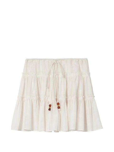 Burberry Check cotton voile skirt - Neutrals - zdjęcie produktu nr 1