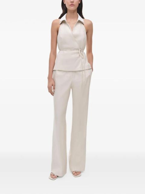 Simkhai Campbell collared wrap top - Neutrals