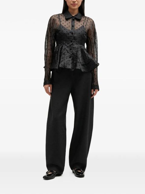 GANNI polka-dot peplum jacket - Black - zdjęcie produktu nr 1