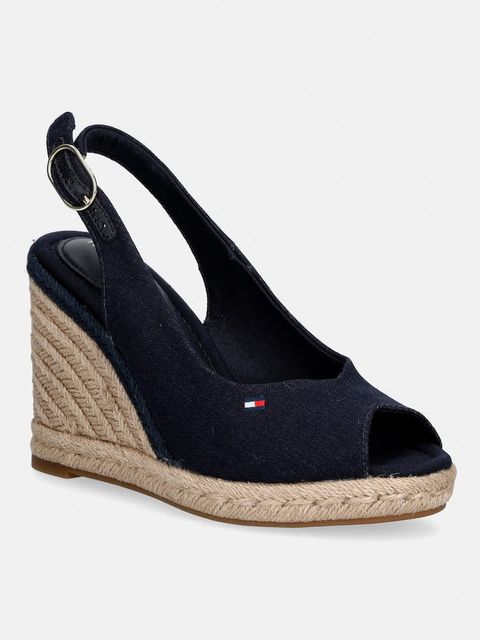 Tommy Hilfiger sandały na koturnie FLAG HIGH WEDGE ESPAD SLINGBACK - zdjęcie produktu nr 2
