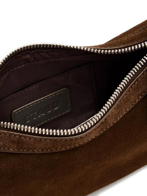 STAUD Owen zip leather shoulder bag - Brown
