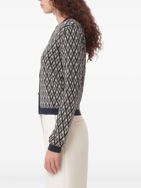 Valentino Garavani Toute La V jacquard cardigan - Blue