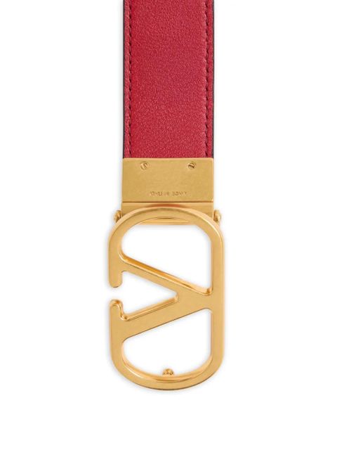Valentino Garavani VLogo Signature reversible shiny calfskin belt - 30mm / 1.2 in. - Black