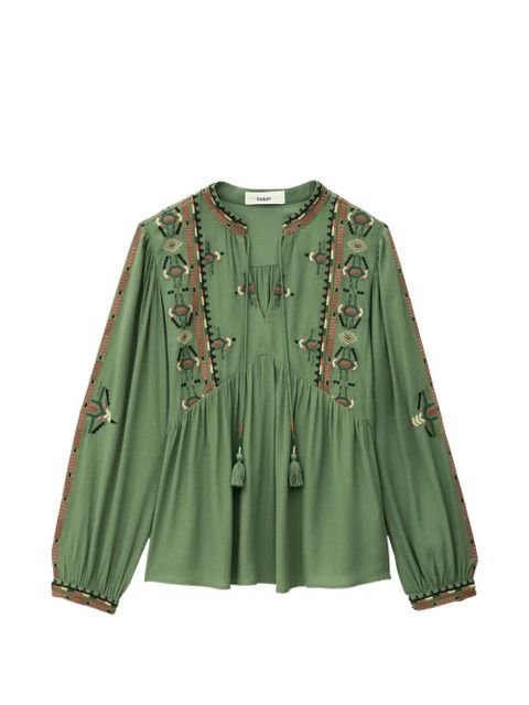 Ba&Sh Tilt embroidered V-neck top - Green - zdjęcie produktu nr 1