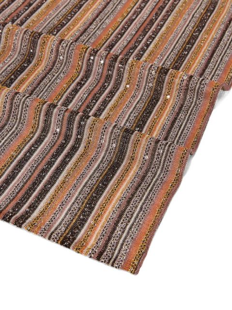 Missoni striped embellished scarf - Brown - zdjęcie produktu nr 2