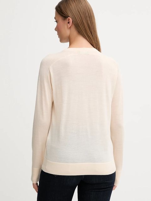 United Colors of Benetton sweter wełniany damski kolor beżowy lekki 11AHD10CV - zdjęcie produktu nr 2