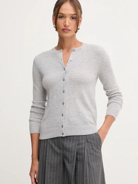 United Colors of Benetton kardigan wełniany kolor szary lekki - zdjęcie produktu nr 1