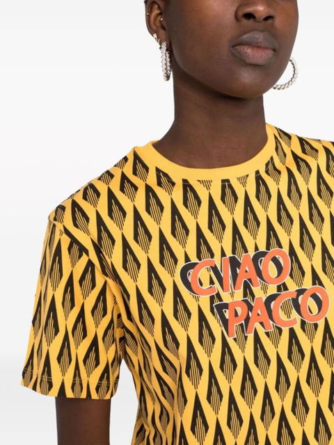 Rabanne Ciao Paco print T-shirt - Yellow