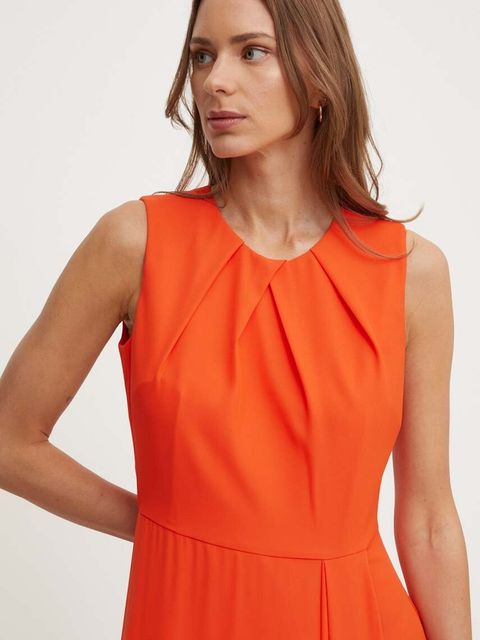 Sandro Ferrone sukienka kolor pomarańczowy maxi rozkloszowana SFS21XBDTOKIO