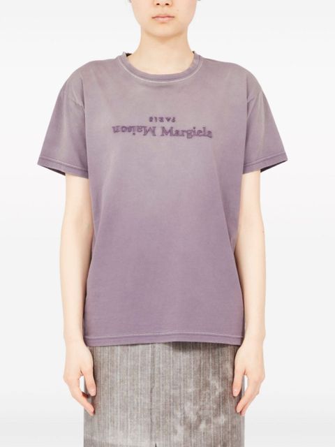 Maison Margiela Reverse logo-print cotton T-shirt - Purple - zdjęcie produktu nr 2