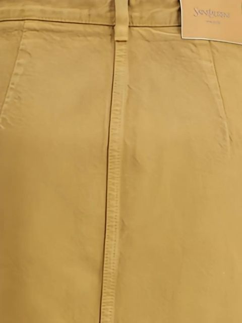 Saint Laurent rear-slit cotton midi skirt - Yellow