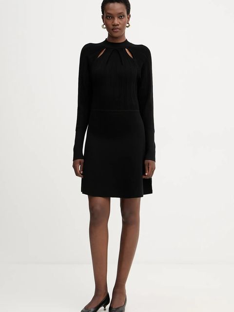 BOSS sukienka kolor czarny mini rozkloszowana 50547906