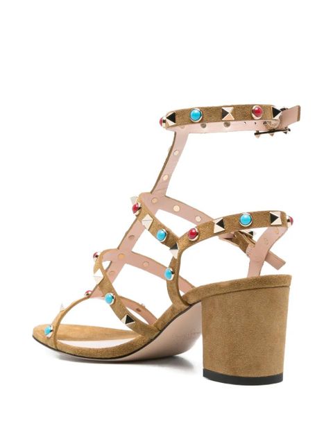 Valentino Garavani stud-embellished strap sandals - Brown