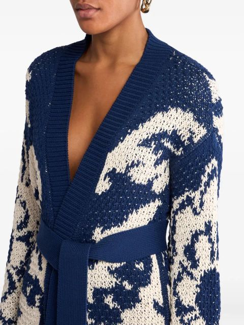 ETRO floral-jacquard cardigan - Blue