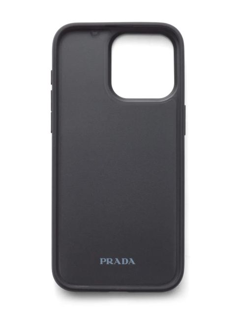 Prada triangle-logo iPhone 15 Pro Max case - Black