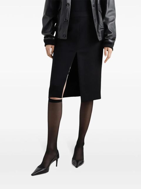 Dolce & Gabbana front-slit midi skirt - Black