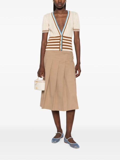 Valentino Garavani striped logo-plaque cardigan - Neutrals - zdjęcie produktu nr 2