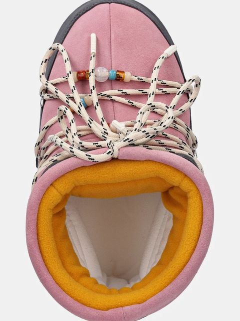 Moon Boot śniegowce MB X GIR ICON LOW SUEDE BEADS kolor różowy 80D1409730-HJ05