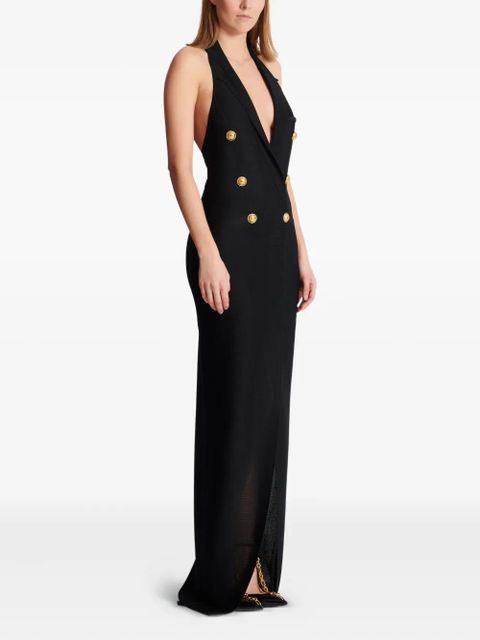 Balmain halterneck maxi dress - Black