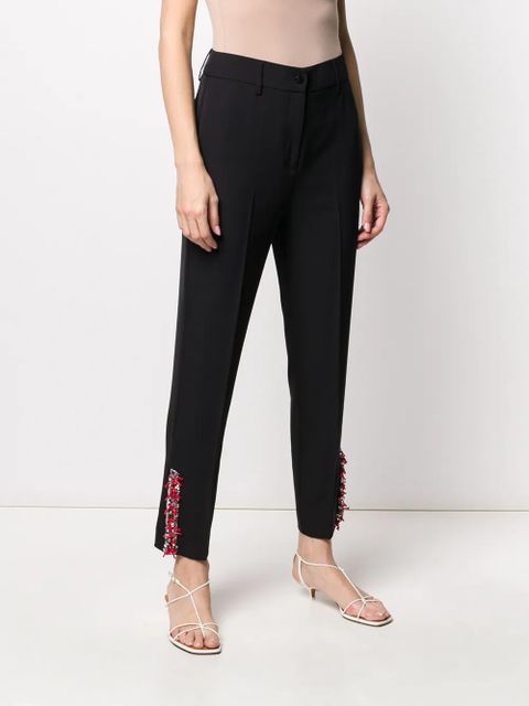 Blumarine high-waisted embellished trousers - Black