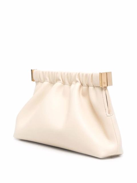 Nanushka gathered-trim clutch bag - Neutrals