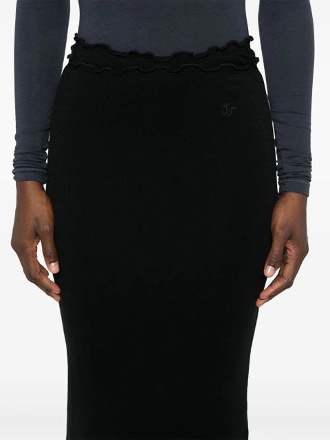 Jil Sander layered midi skirt - Black