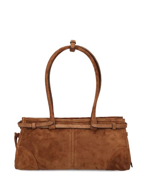 Prada medium Bonnie suede shoulder bag - Brown