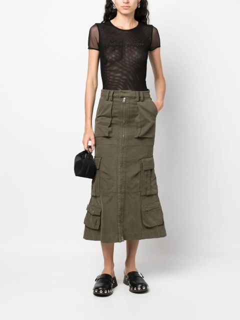 Blumarine logo-embellished mesh T-shirt - Black - zdjęcie produktu nr 2