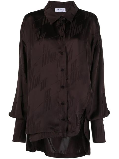 The Attico Diana cut-out asymmetric shirt - Brown - zdjęcie produktu nr 1