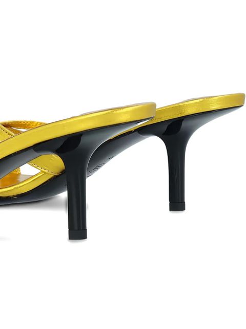 BY FAR 70mm Julie leather sandals - Gold