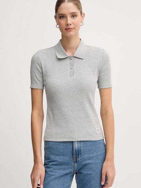 Calvin Klein Jeans polo damski kolor szary LV047C907G - zdjęcie produktu nr 1