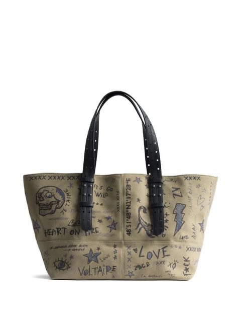 Zadig&Voltaire open-top printed tote bag - Neutrals - zdjęcie produktu nr 2