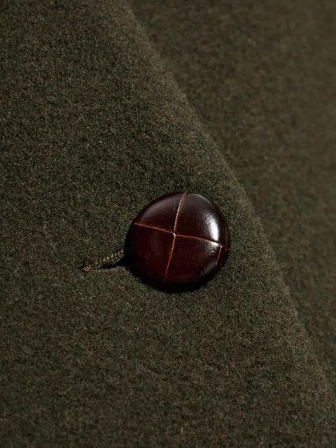 ISABEL MARANT padded-shoulder wool coat - Green