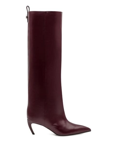 The Attico 65mm Lea pointed-toe leather boots - Red - zdjęcie produktu nr 1
