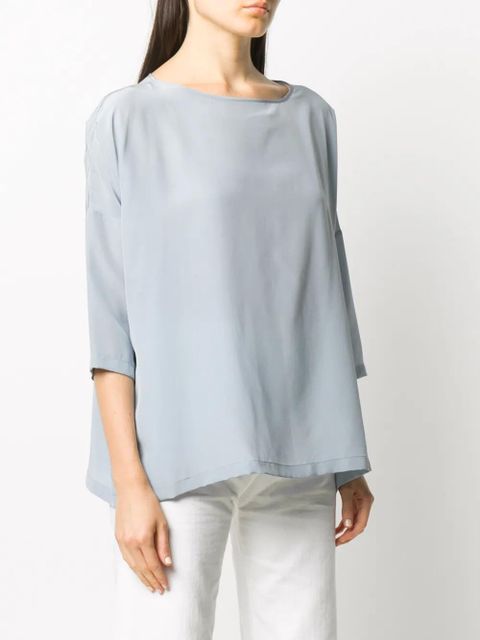 Missoni cropped sleeve silk T-shirt - Blue