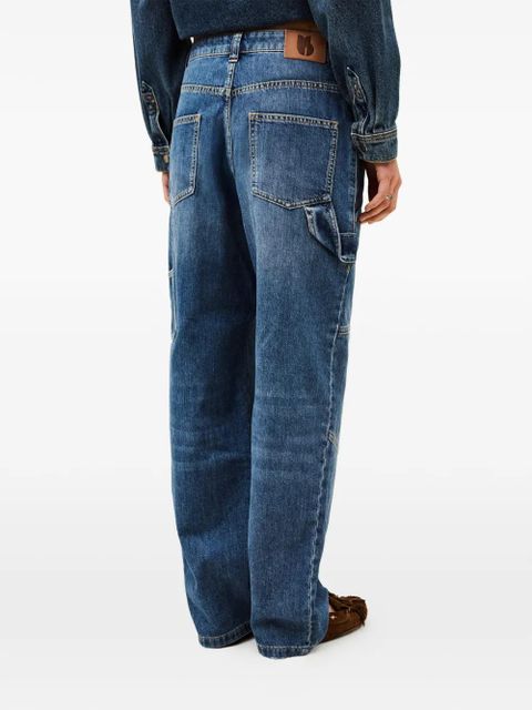 Ba&Sh Moyce panelled pocket-detail jeans - Blue