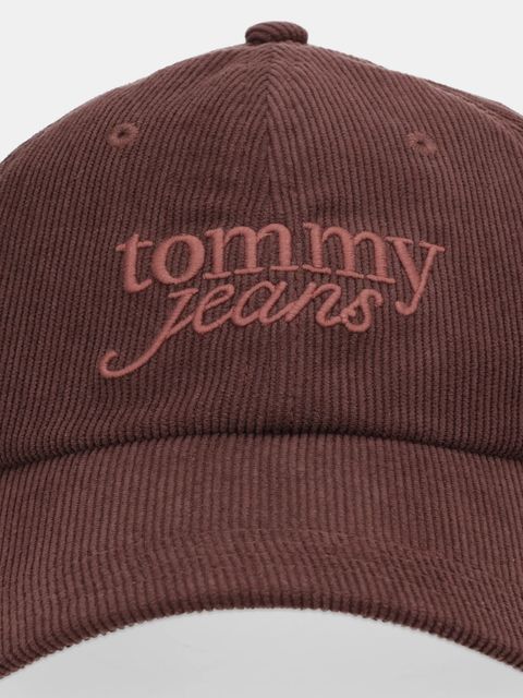 Tommy Jeans czapka z daszkiem sztruksowa kolor brązowy AW0AW17908