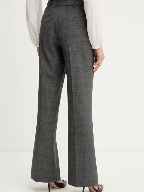 Morgan spodnie damskie kolor szary proste high waist PTARY.F