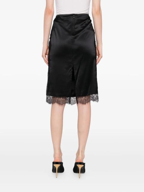 TOM FORD lace-trimmed satin skirt - Black