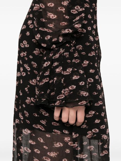 ROTATE BIRGER CHRISTENSEN crinkled tie-strap maxi dress - Black